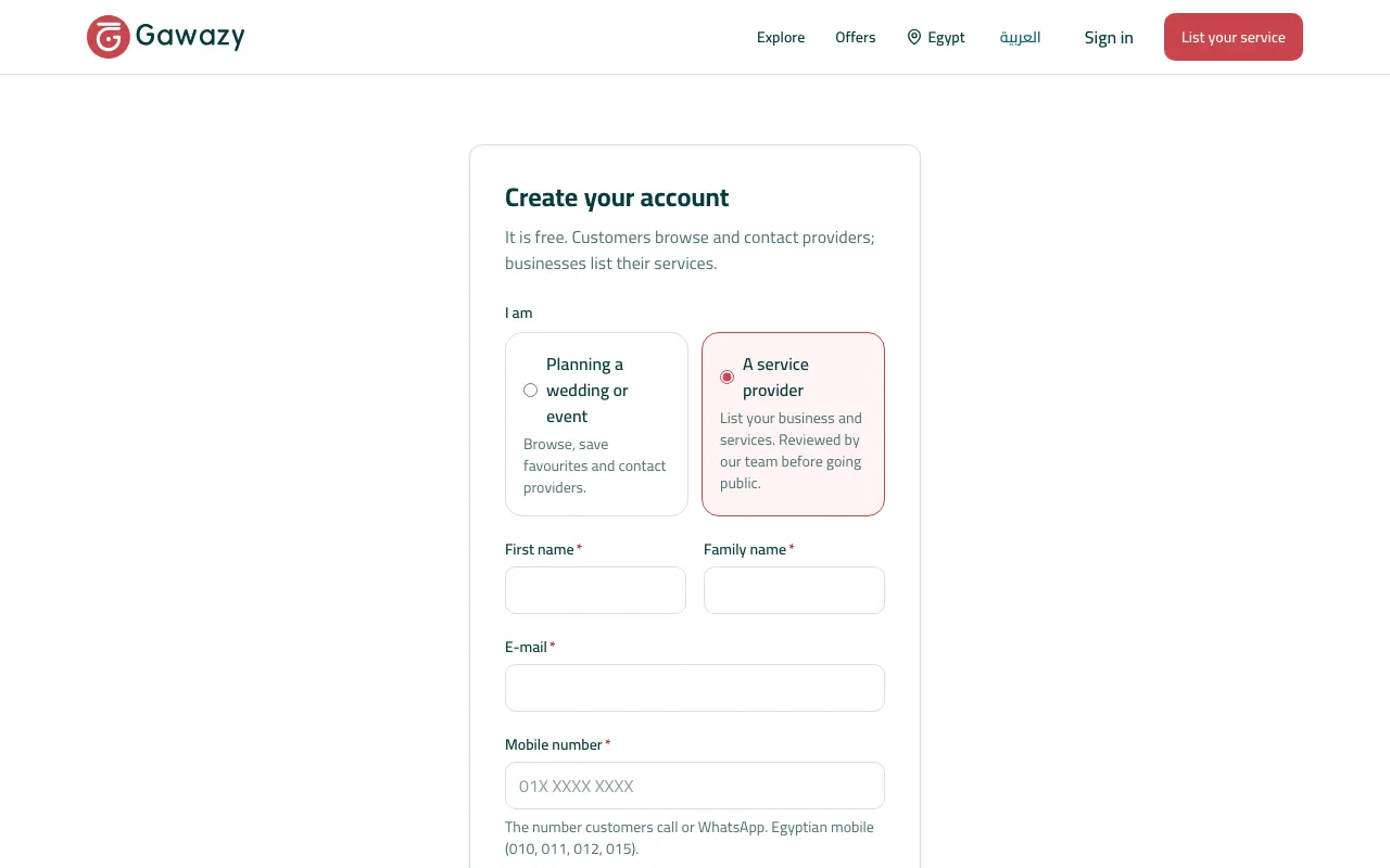 Creating a business account